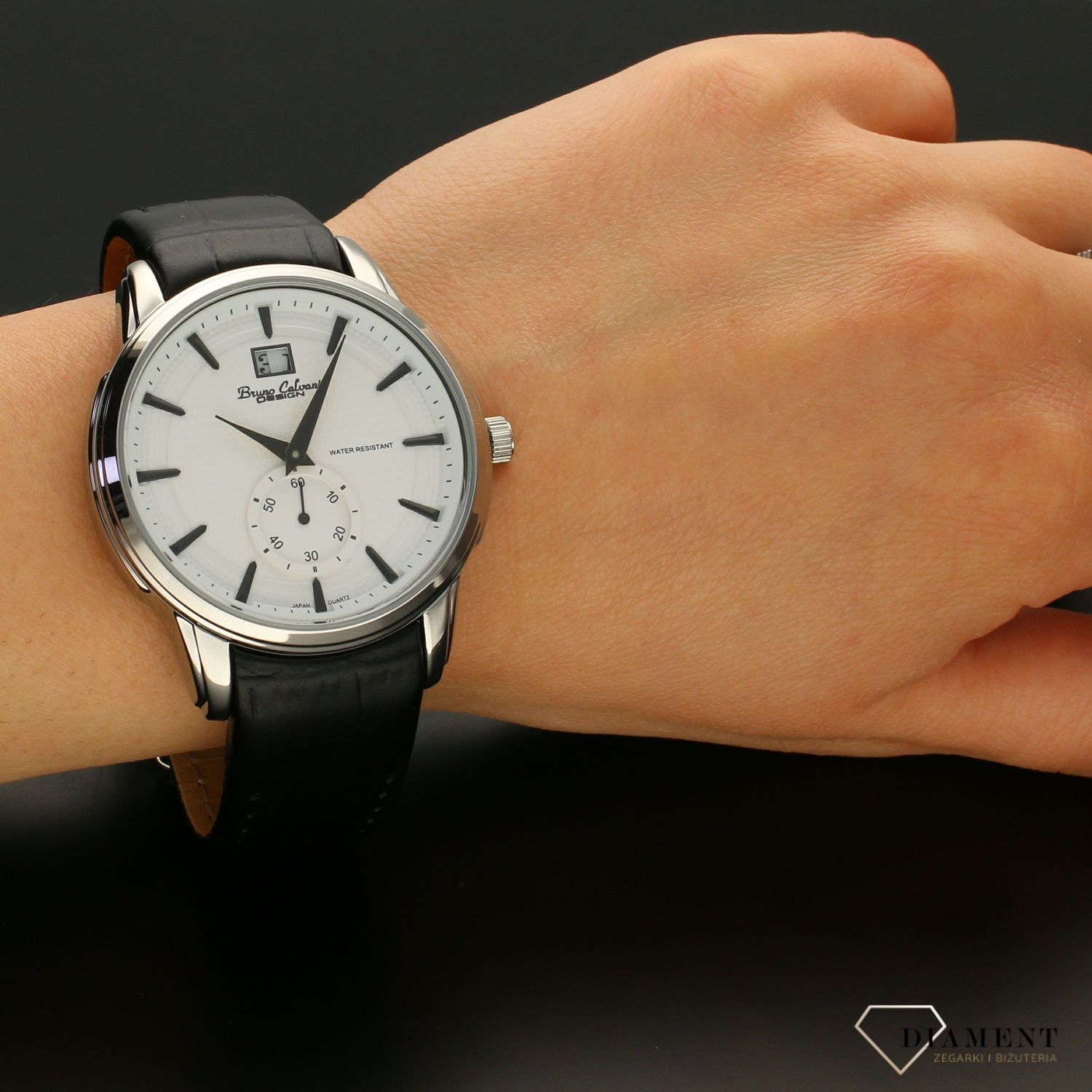 Zegarek męski na pasku Bruno Calvani z datownikiem BC887 WHITE.jpg